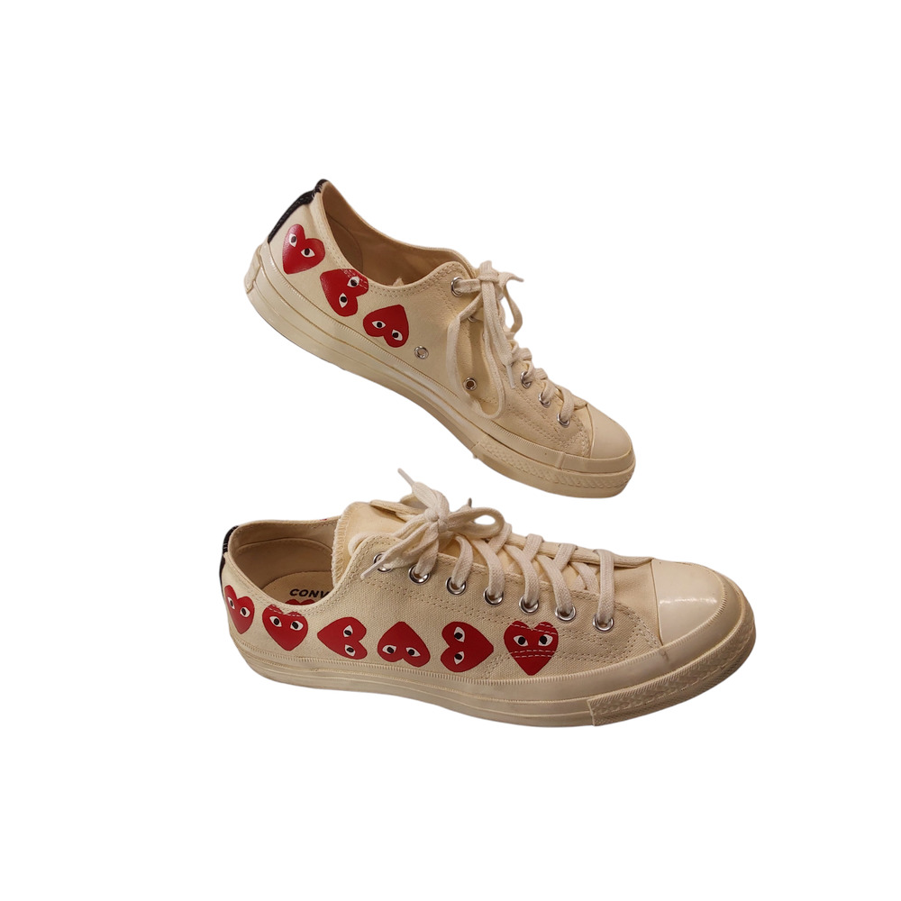 Converse Play Comme des Garcons Low Top Multi Heart 2019 Size M 10 W 12